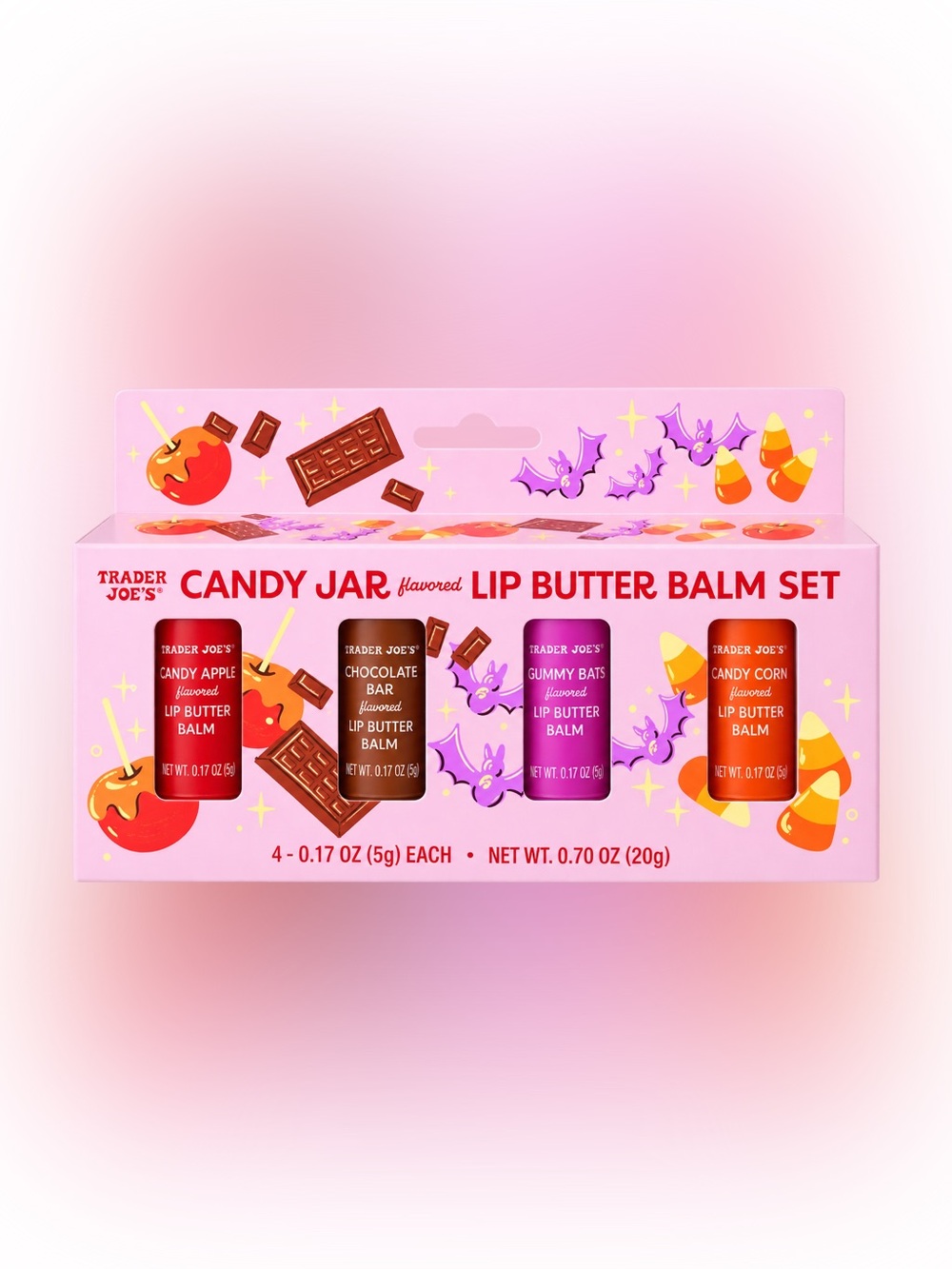 Trader Joe’s Candy Jar Flavored Lip Butter Balm Set 4 Pack Limited Edition New